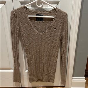 American Eagle Outfitters V-Neck Sweater in Brown